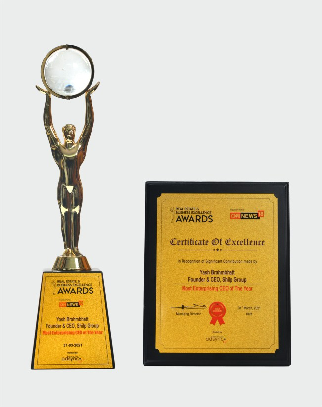 REALTY ESTATE & BUSINESS EXCELLENCE AWARDS 2021 YASH BRAHMBHATT  MOST ENTERPRISING CEO OF THE YEAR